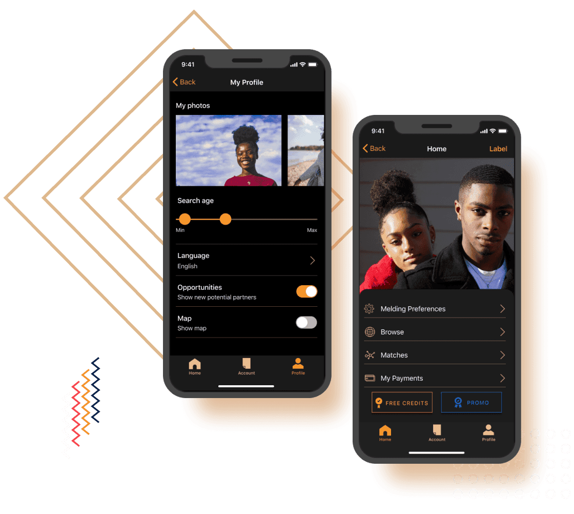 Meld, Meld is a dating platform for African Americans professionals that helps to find a perfect match or make friendship with new acquaintances.