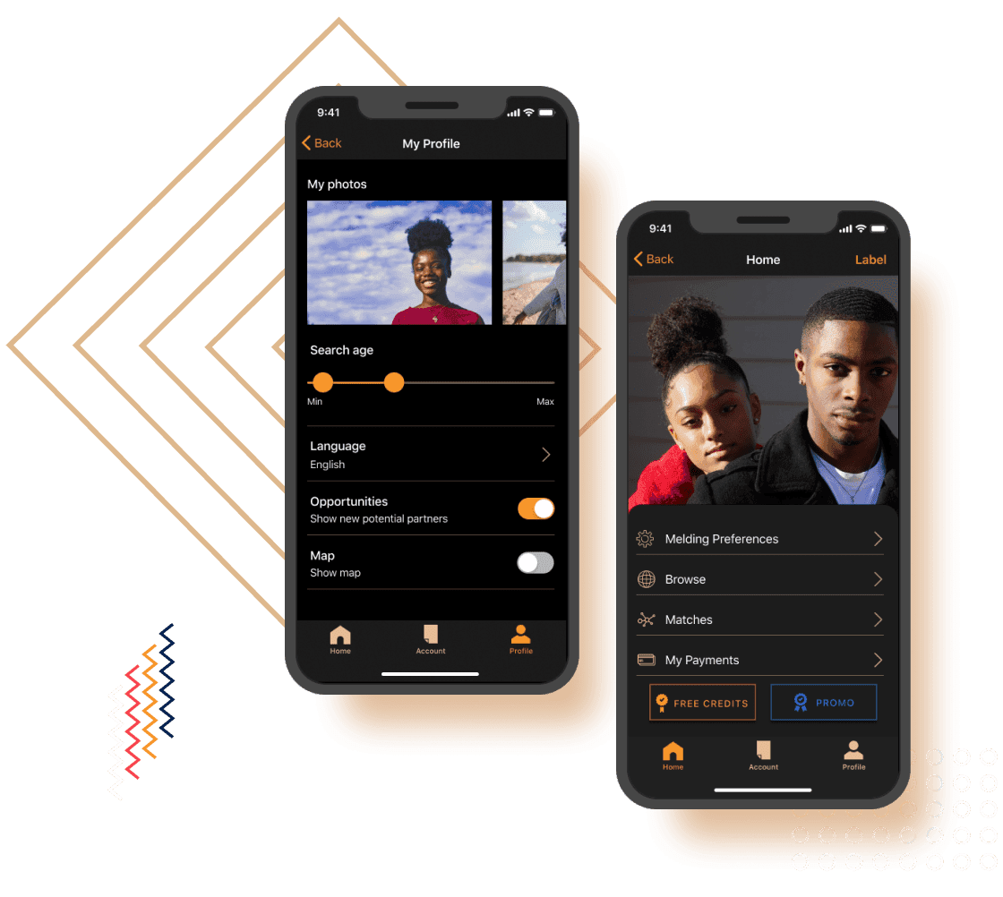Meld, Meld is a dating platform for African Americans professionals that helps to find a perfect match or make friendship with new acquaintances.