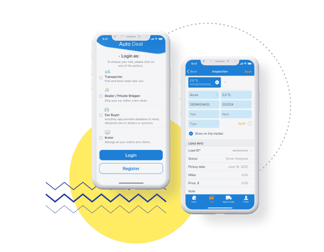 AutoDeal, A mobile application for effective car transportation connecting carriers, dealers, and buyers that provides numerous benefits for each distributed role.
